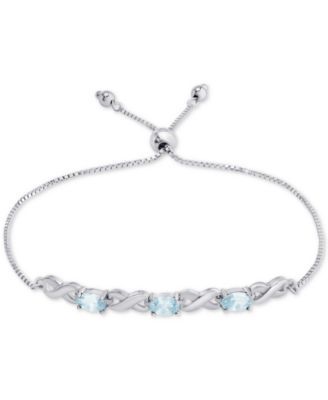 Blue Topaz Bolo Bracelet (1-3/4 ct. t.w.) Sterling Silver (Also Amethyst, Sapphire & Simulated Opal)