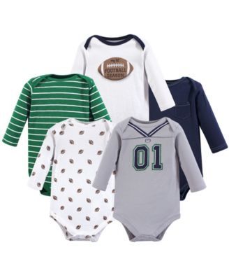 Baby Cotton Bodysuits, Long-Sleeve 5-Pack
