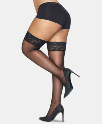Plus Lace-Band Thigh Highs