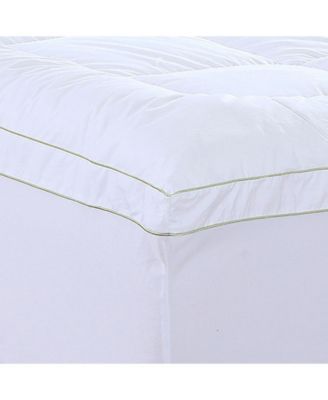 Christies Home Living Square Full Quilted Accent Piping Mattress Pad with Fitted Mattress Cover