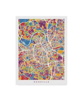 Michael Tompsett Nashville Tennessee City Map Color Canvas Art