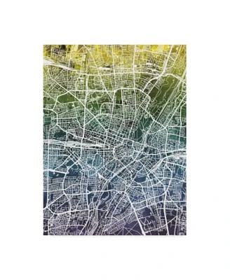 Michael Tompsett Munich Germany City Map Blue Yellow Canvas Art