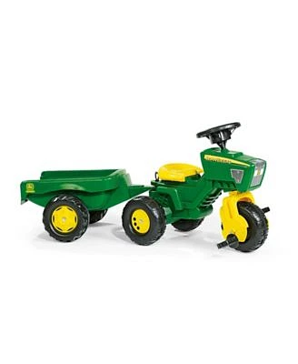 Toys John Deere 3 Wheel Trike Pedal Tractor with Removable Hauling Trailer