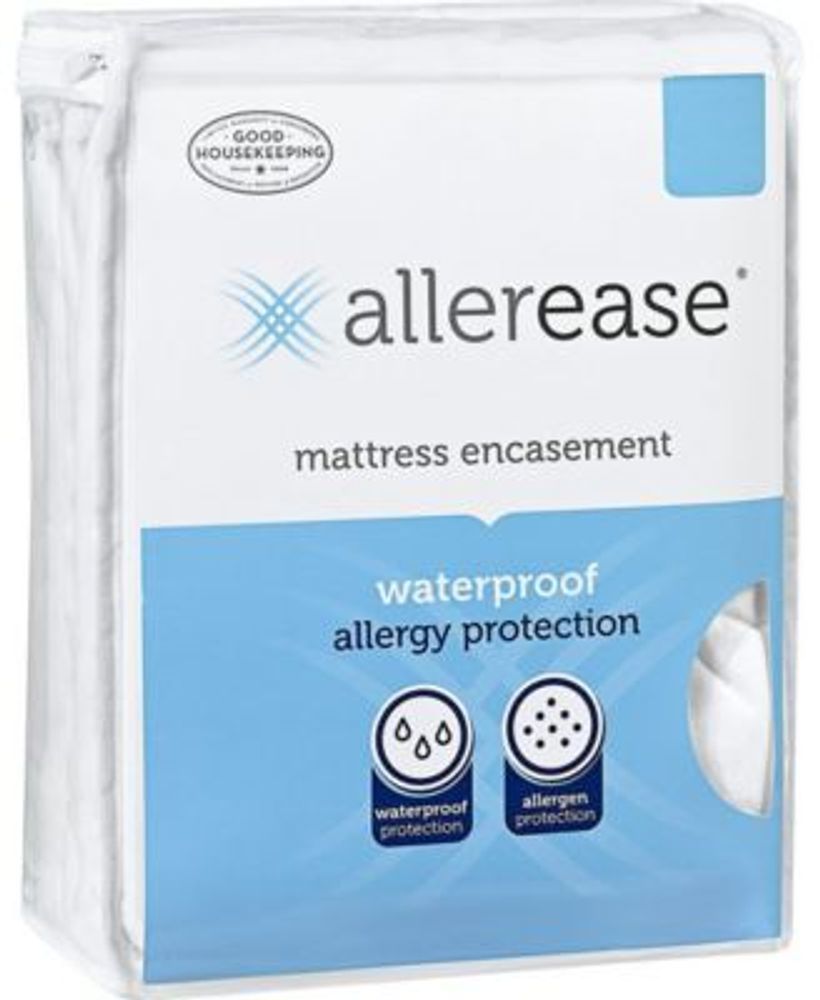 Allerease Twin Maximum Allergy Zippered Mattress Protector, White