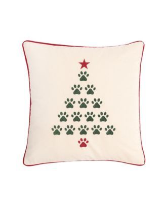Christmas Tree Paws Pillow, 18" x 18"