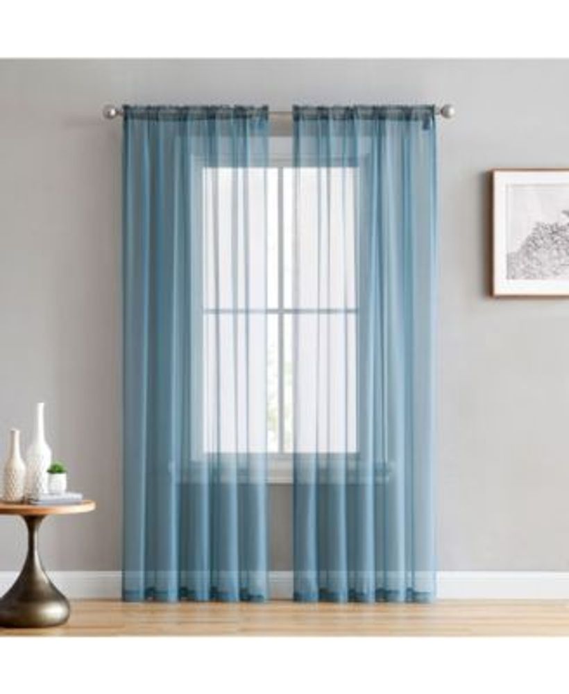 Lumino by Canberra Sheer Voile Rod Pocket Curtain Panels - 54 W x L Set of 2