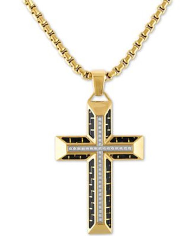 Giani Bernini East-West Cross Pendant Necklace in 18k Gold-Plated