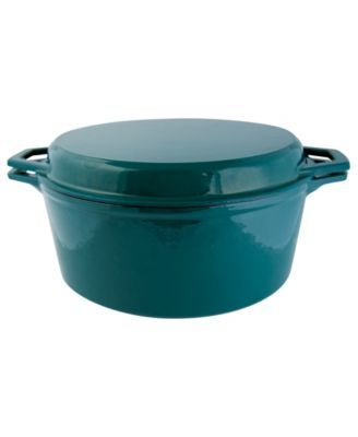 7 Qt Enameled Cast Iron Dutch Oven with Grill Lid