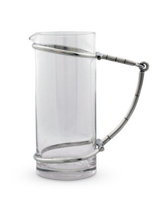 Glass Pitcher with Pewter Horse Bit Handle