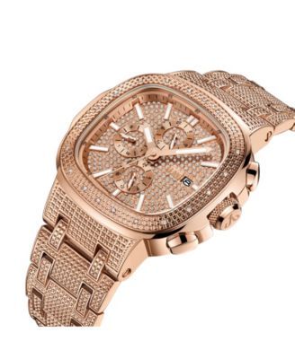 Men's Diamond (1/5 ct. t.w.) Watch in 18k Rose Gold-plated Stainless-steel Watch 48mm
