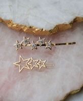 Stars Align Gold Tone 2 Piece Hair Clip Set