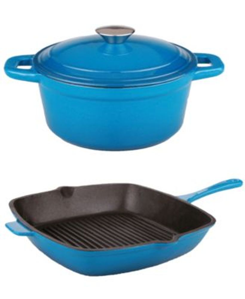 Berghoff Neo Cast Iron 3 Quart Covered Dutch Oven and 11 Grill Pan