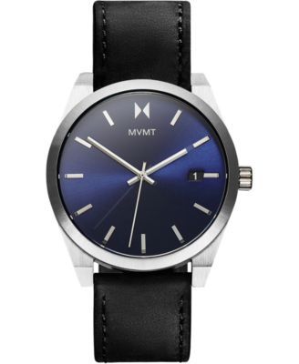 Men's Nitro Element Blue Leather Strap Watch 43mm