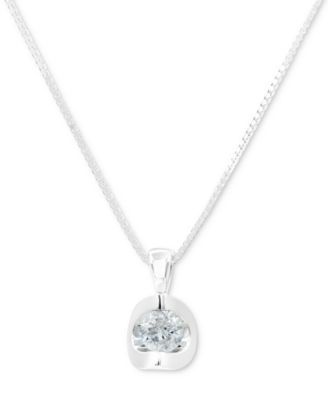 Diamond 18" Pendant Necklace (1/5 ct. t.w.) 14k White Gold or
