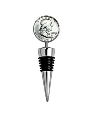 Silver Franklin Half Dollar Coin Wine Stopper