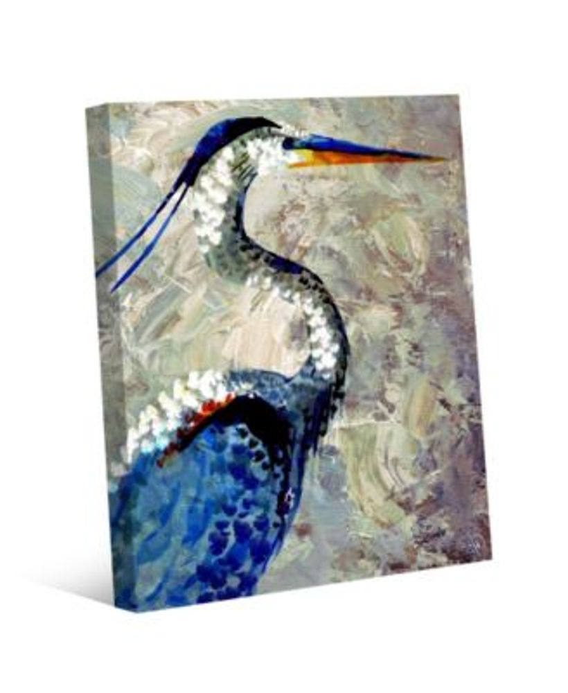 Crane with Blue Feathers 20" x 16" Canvas Wall Art Print