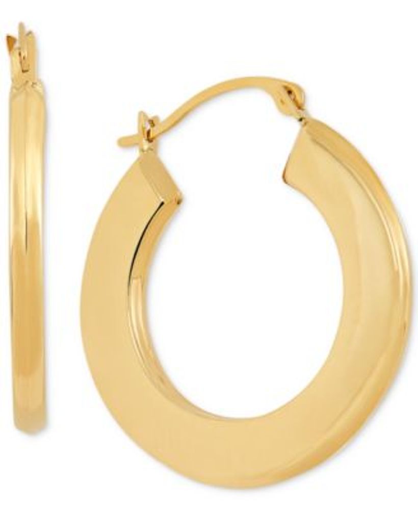Flat Hoop Earrings 10K Yellow Gold