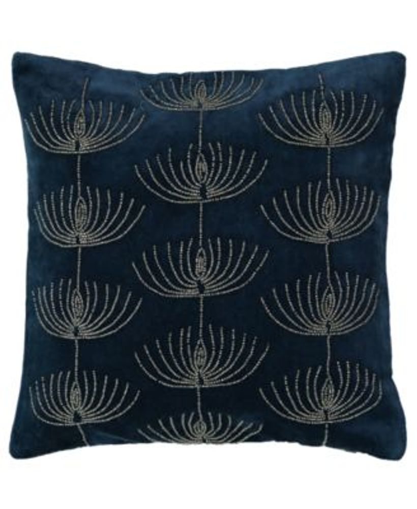 Beaded Snowflake Velvet Lumbar Throw Pillow