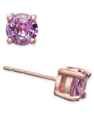 Pink Sapphire Stud Earrings (1-1/3 ct. t.w.) in 14k Rose Gold