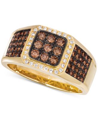 Chocolatier® Men's Diamond Cluster Ring (7/8 ct. t.w.) 14k Gold