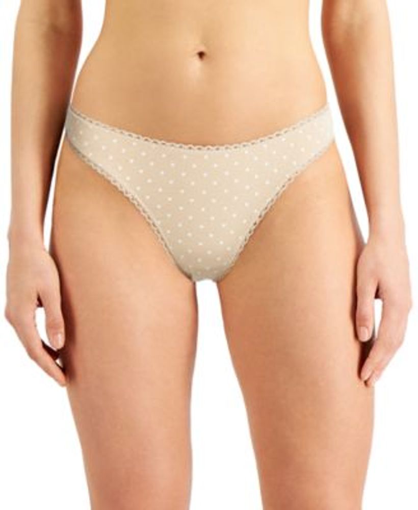 Everyday Cotton Women's Lace-Trim Thong