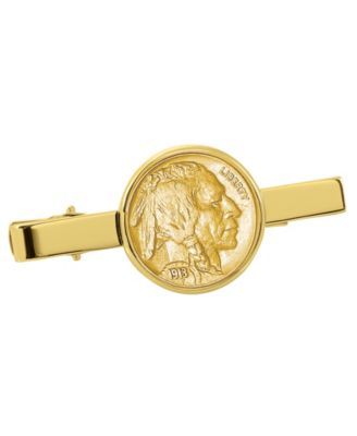 Gold-Layered Buffalo Nickel Coin Tie Clip