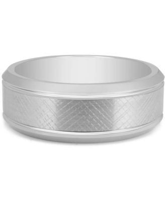 Men's Textured Bevel Band White Ion-Plated Tantalum