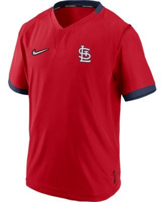 Nike Men's Navy, Red Cleveland Indians Authentic Collection Short Sleeve Hot Pullover Jacket - Navy