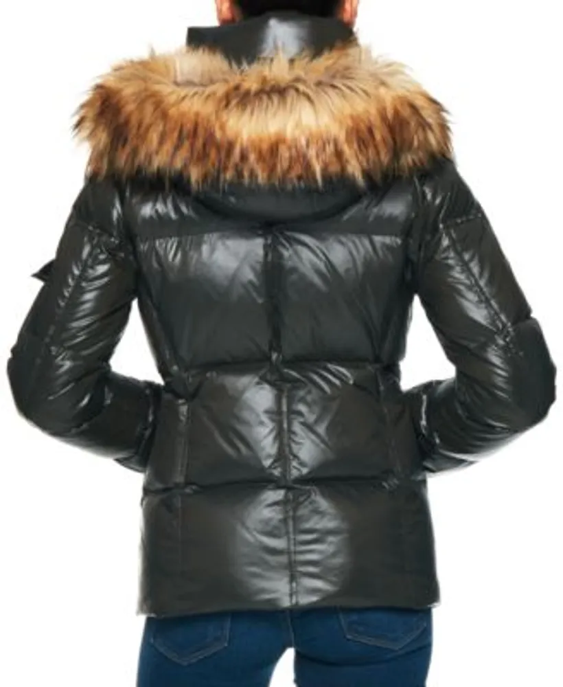 Women's Allie Faux-Fur-Trim Hooded Down Puffer Coat