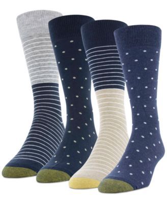 Men's 4-Pack Casual Dot Stripe Socks