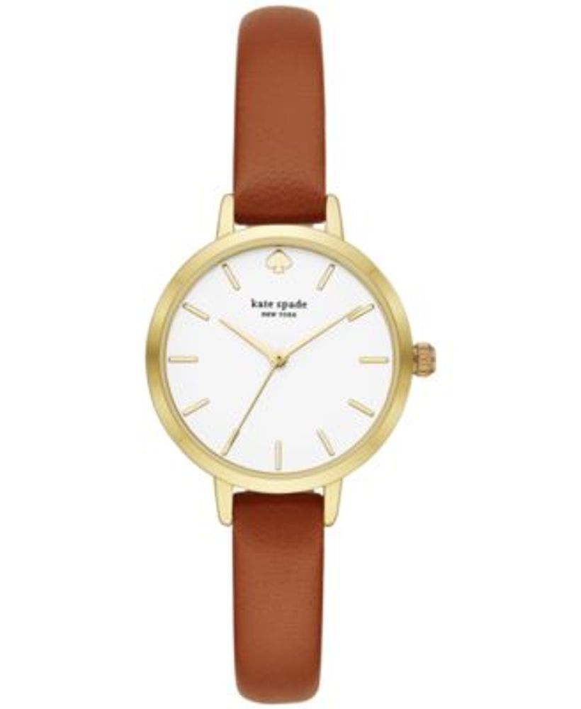 Kate spade new york Women's Metro Three-Hand Brown Leather Watch 30mm |  Connecticut Post Mall