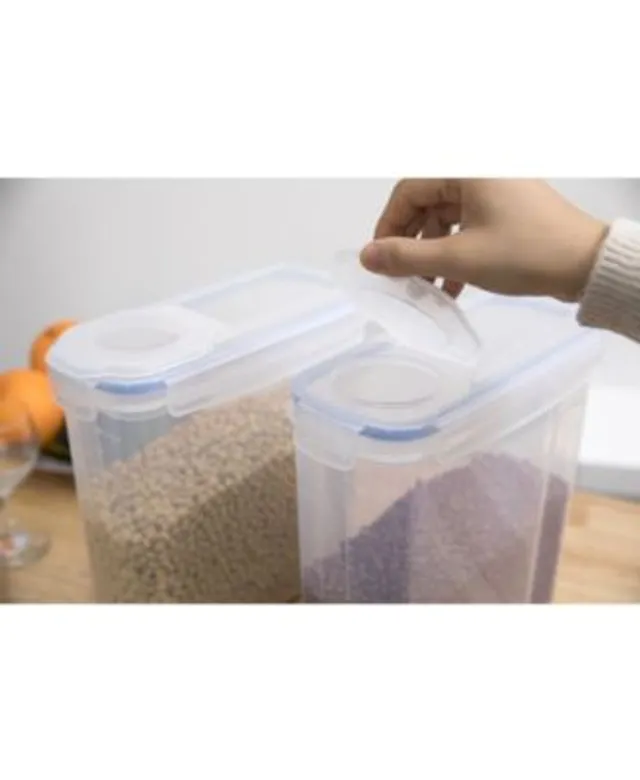 Basicwise Large Clear Storage Container with Lid and Handles Set of 3