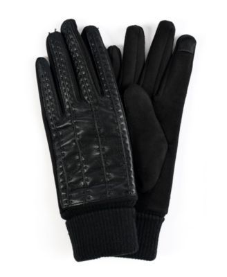Women's Faux Leather Stitched Touchscreen Glove