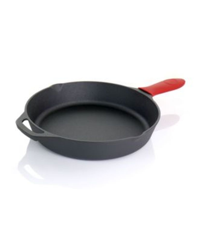 MegaChef Pre-Seasoned 6-Piece Cast Iron Skillet Set, Black/Red