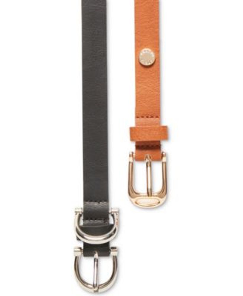 THIN BELT IN BRAIDED LEATHER - COGNAC BROWN