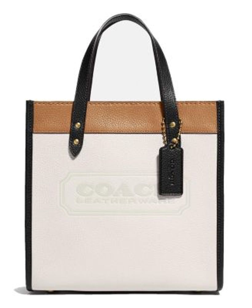 COACH Polished Pebble Field Tote 22 with Removable Web Strap - Macy's