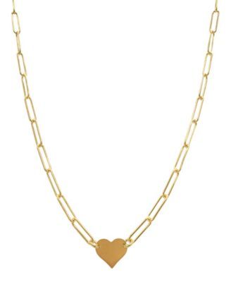 Heart Necklace with Paperclip Chain