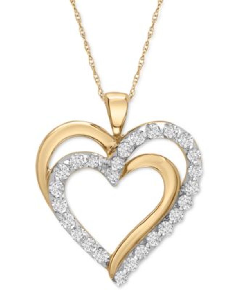 macys gold heart necklace