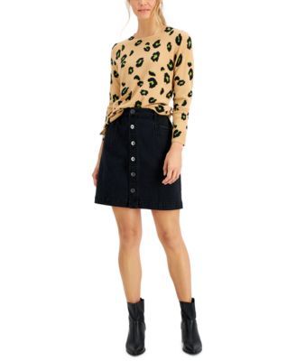 Button-Fly Denim Skirt, Created for Macy's