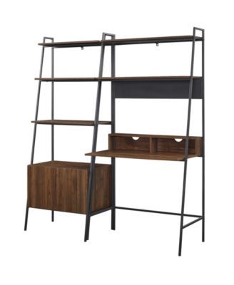 Metal Wood Ladder Desk and Storage Shelf, Set of 2