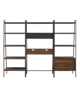 Metal Wood Ladder Desk, Ladder Shelf and Storage Shelf, Set of 3