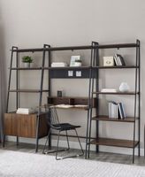 Metal Wood Ladder Desk, Ladder Shelf and Storage Shelf, Set of 3