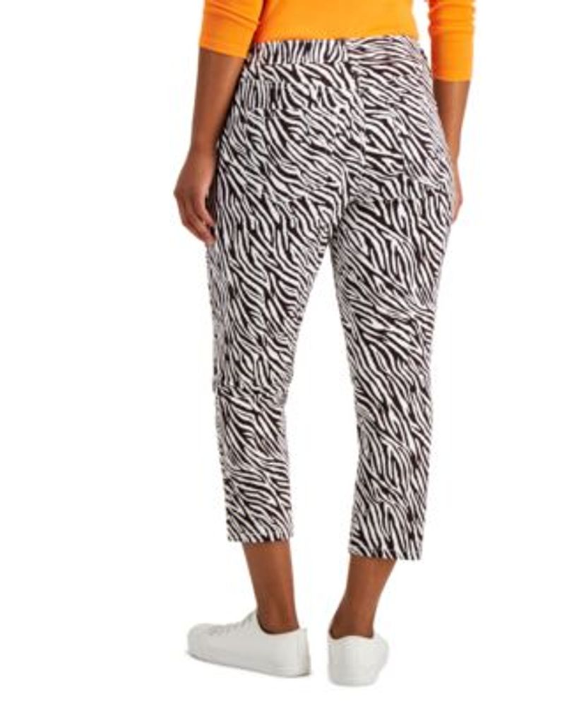 Bristol Tummy Control Zebra Capri Jeans, Created for Macy's