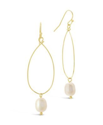 Women's Teardrop Pearl Dangle Earrings