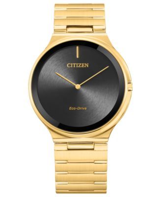 Eco-Drive Unisex Stiletto Gold-Tone Stainless Steel Bracelet Watch 39mm