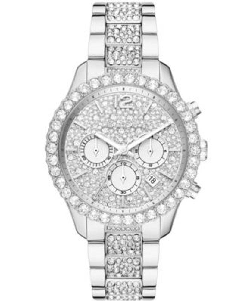 Michael Kors Women's Layton Chronograph Silver-Tone Stainless Steel  Bracelet Watch 42mm | Connecticut Post Mall
