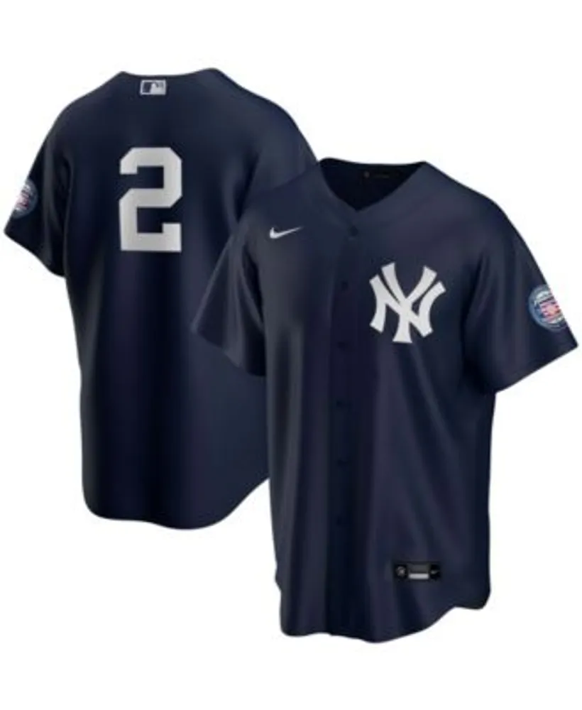 Men's Nike Derek Jeter White/Navy New York Yankees Home Replica Player Name  Jersey