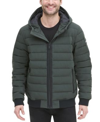 Men's Quilted Hooded Bomber Jacket