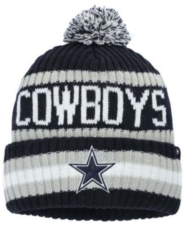 Men's New Era Gray/Navy Dallas Cowboys Banner Cuffed Knit Hat with Pom