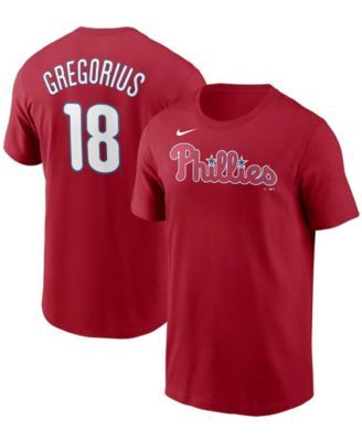 Men's Nike Didi Gregorius Red Philadelphia Phillies Name & Number T-Shirt